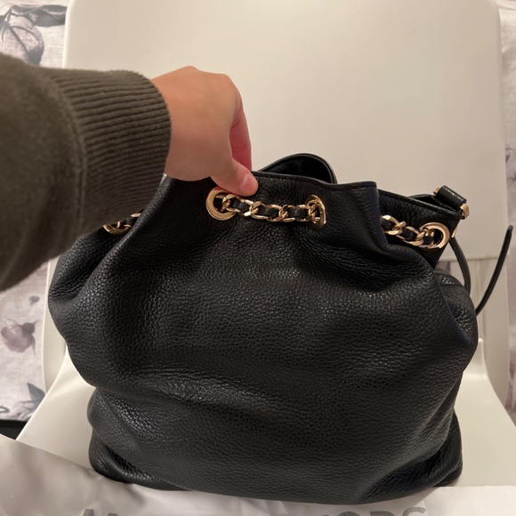 Michael Kors Black Shoulder Bag with Gold Accents - Picture 2 of 3